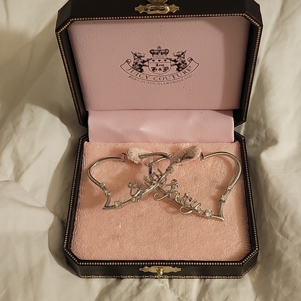 Juicy couture heart earrings silver
